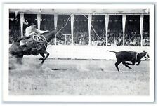 1941 Iowa's Championship Rodeo Cowboy Horse Stadium Sidney Iowa Vintage Postcard picture