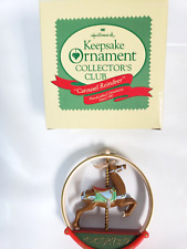 Vintage Hallmark Carousel Reindeer Club Edition Christmas Ornament box 1987 picture