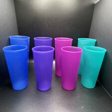 Vintage Tupperware Pastel 12oz Plastic Tumbler Drinking Cups #107 #115  Set Of 8 picture