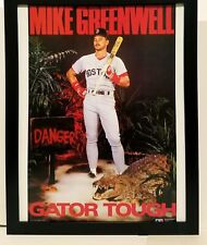 Mike Greenwell Red Sox Costacos Brothers 8.5x11 FRAMED Print Vintage 80s Poster picture