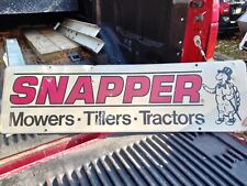 Vtg 1986 32x12 SNAPPER Mowers Tillers Tractors Embossed Metal Dealer SCIOTO SIGN picture