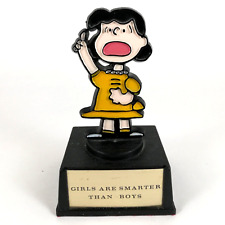 Vintage Peanuts Lucy  “Girls Are Smarter Than Boys” Aviva Handpainted 1970s picture