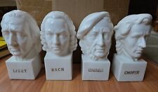BACH LISZT CHOPIN WAGNER Great Composer Series Vintage China Bust Statue picture