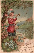 Vintage Postcard 1910's Behut Dich Gott God Be With You Trumpet Sound Wishes picture