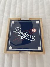 L.A. Dodgers Baseball Team Arco Gas 4 Ceramic Tile Drink Coasters (NEW) UNOPENED picture
