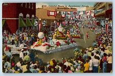 Minneapolis Minnesota Postcard Colorful Floats Aquatennial Parade 1958 Vintage picture