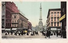 Indianapolis IN Indiana Meridian Main Street Downtown Statue Vtg Postcard E10 picture