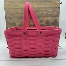 Longaberger Medium Market Basket Handles Summer Bright Pink Easter Protector picture