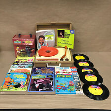 Vintage 1980's DeJay SP30 Kids Record Player Books Records Case Disney Sesame St picture