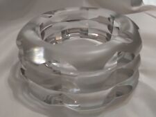 Rare HEAVY Vintage Signed Rosenthal Cut& Frosted Art Crystal Glass Cigar Ashtray picture