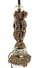 Hollywood Regency 3 Graces Figural Lamp 1970s Brass Glass Victorian Cornell 1099 picture
