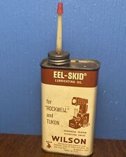 VINTAGE Eel-Skid Lubricating Oil - 80% Full Tin Container Wilson Rockwell Tukon  picture