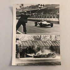 Vintage 1964 Racing Photo Jack Brabham Win and Jim Clark Crash Associated Press picture