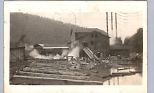 SAWMILL LOG POND rowlesburg wv real photo postcard rppc west virginia logging picture