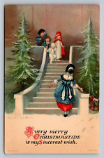 Postcard A Very Merry Christmas Victorian Mother Children A/S Clapsaddle D992 picture