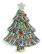 2008 AVON 4th Annual Christmas Tree Rhinestone Brooch Pin NEW IN BOX picture