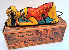 VINTAGE 1939 MARX DISNEY ROLL OVER PLUTO WINDUP TIN TOY W/BOX USA picture