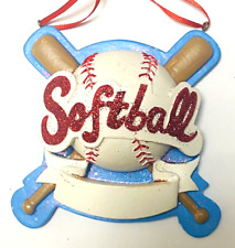 Kurt Adler Softball Ornament Personalized 4