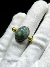 Egyptian Ring of Egyptian Scarab from labradorite stone ( symbol of good luck ) picture