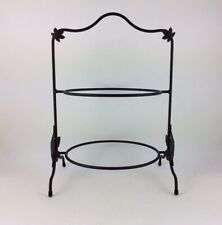Large Longaberger double two tier wrought iron pie stand buffet server 16.5