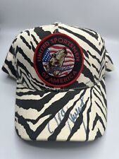 TED NUGENT SIGNED HAT AUTOGRAPH ZEBRA SNAPBACK UNITED SPORTSMAN OF AMERICA picture