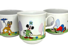 Vintage Walt Disney Mickey Pluto Goofy Ceramic Coffee Mug Tea Cup Set Of 3 picture