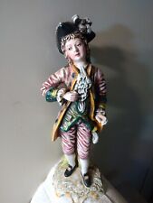 Vtg Capodimonte Majolica Porcelain Faience Figurine Classic Young Man Italy FINE picture
