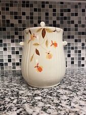 Vintage Hall's Superior Quality Jewel Tea Autumn Leaf Rayed Cookie Jar (Details) picture