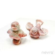 Miniature Decorative Two Sparrows White & Red Marble Figurine Art picture