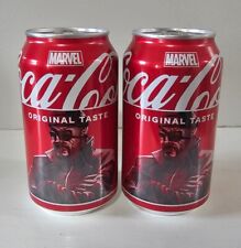Coca-Cola Marvel NICK FURY MARVEL Coke 2 Cans Unopened Sealed 2024  picture