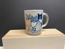 Louisville Stoneware Classy Cats Mug - Three Cats with Paw Prints picture
