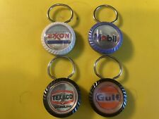 VINTAGE EXXON-GULF-MOBIL-TEXACO GASOLINE ADVERTISING KEYCHAINS USED USA L-4 picture