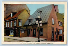 Maison Montcalm Quebec Canada Postcard House Where Montcalm Died c1930's picture