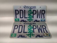 Vintage Oregon Vanity PAIR Set License Plates-Pedal Power-(PDL PWR) Hot Rod picture