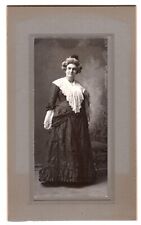 VICTORIAN OLDER WOMAN FULL VIEW Tall Cabinet Card Bottom Edge Slightly Cut picture