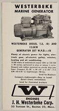 1963 Print Ad Westerbeke Diesel Marine Generator Boston,Massachusetts picture