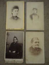 Vintage 1880/90s Lot of (4) CDV Carte De Visite Homely Portraits  ( 2.5