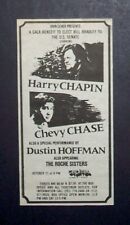 Bill Bradley Benefit w/ Harry Chapin Chevy Chase Roches 1978 Mini Poster Type Ad picture