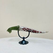 Indian assorted scabbard dagger w/ jade grip & silver koftgari & damascus blade picture
