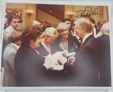 Jimmy Carter Signed 8x10 Vintage White House Photo w/ Helen Thomas Signature picture