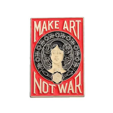 Make Art Not War Enamel Lapel Pin | Pop Art Obey Shepard Fairey Fashion Brooch picture