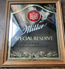 MILLER SPECIAL RESERVE Beer Sign Mirror VINTAGE Glass Style 18x21” picture