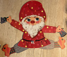 CHRISTMAS ADVENT CALENDAR MOVING ELF GEMO DENMARK Movable Die-Cut VINTAGE picture