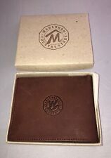 VINTAGE MARLBORO COUNTRY STORE BROWN LEATHER MENS BiFold WALLET In Original Box picture