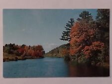 Greetings From Unity Maine In Fall Blue Skies River Postcard  picture