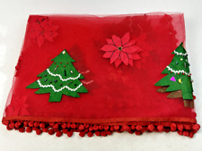 Vintage 1950s-1960s Novelty Handmade Tool & Felt Christmas Tablecloth picture