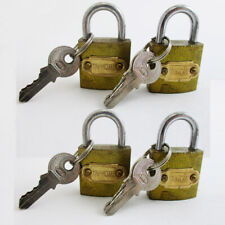 4 Small Heavy Duty Padlocks Keyed High Security Mini Box Lock Brass Steel 25 mm picture
