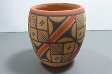 Signed Native American Pottery Vessel Pot, Pueblo Of Jemez, Sgnd Ortiz Jemez NM picture
