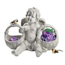 Baby Angel Cherub With Twin Bountiful Baskets Heavenly Angel Decorative Statue picture