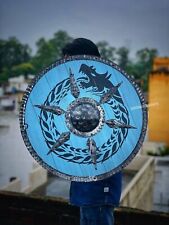 Viking Battle Authentic Round Shield Wooden Cosplay Shield Wall Art Shield, Gift picture
